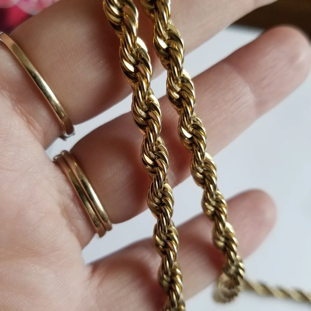 Relisted -Vintage rope chain gold tone metal - Picture 9 of 13